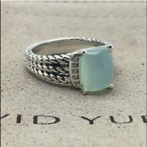 David Yurman Petite Wheaton Chalcedony Ring 7.5